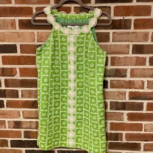 Tibi Lime Green Embroidered Dress Size 6